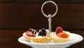 Mini dessert tarts sweet pastries Royalty Free Stock Photo