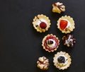 Mini dessert tarts sweet pastries Royalty Free Stock Photo