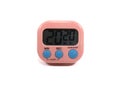 mini digital lcd counter timer kitchen alarm clock, count down clock for cooking, on white background Royalty Free Stock Photo