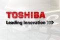 Toshiba leading innovation on glossy office wall realistic texture