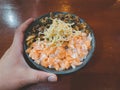 Mini donburi bowl. Japanese traditional food