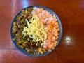 Mini donburi bowl. Japanese traditional food