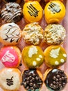 Mini donuts with a variety of different toppings and glazes