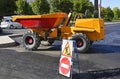 Mini dumper on roadwork Royalty Free Stock Photo
