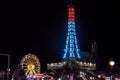 Mini Eiffel Tower and Ferris Wheel in Golden Sands Royalty Free Stock Photo