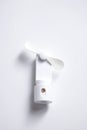 Mini electric fan with handle  on white background Royalty Free Stock Photo