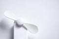 Mini electric fan with handle  on white background Royalty Free Stock Photo