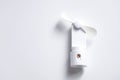 Mini electric fan with handle  on white background Royalty Free Stock Photo