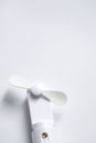 Mini electric fan with handle isolated on white background Royalty Free Stock Photo