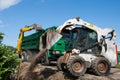 Mini excavator at construction site Royalty Free Stock Photo