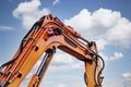 Mini excavator at the construction site. Compact construction equipment for earthworks Royalty Free Stock Photo