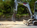 Mini excavator dig a trench