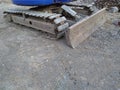 Mini excavator tracks close up