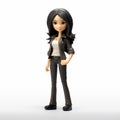 Charming Anime Style Female Action Figure With Black Pants And Jacket