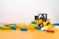 Mini forklift truck with tangram puzzle
