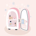 Mini fridge for keeping skincare, makeup and beauty product cool and fresh.