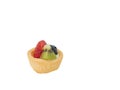 Mini fruit tart, homemade small tart pie with strawberry, blueberry and kiwi topping Royalty Free Stock Photo