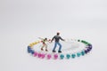a mini fun of Roller Skaters Record. Figurine, model Royalty Free Stock Photo