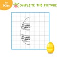 Mini game for children. Draw an egg by cells. Learning, education, puzzle