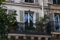 Mini garden on French balcony Royalty Free Stock Photo