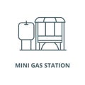 Mini gas station vector line icon, linear concept, outline sign, symbol Royalty Free Stock Photo