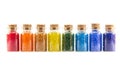 Mini glass bottles with beads Royalty Free Stock Photo