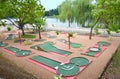 Mini golf club in a small park Royalty Free Stock Photo