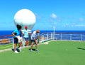 Mini Golf on the deck of a cruise ship Royalty Free Stock Photo