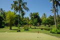 Mini golf playground at the tropical resort at Maldives Royalty Free Stock Photo