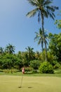 Mini golf playground at the tropical island resort at Maldives Royalty Free Stock Photo