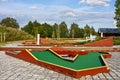 Mini golf ready to play. Outdoors scene Royalty Free Stock Photo