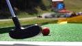 mini golf with red ball Royalty Free Stock Photo