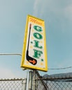 Mini golf sign, in Coney Island, Brooklyn, New York City