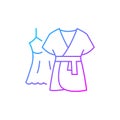 Mini gown with robe gradient linear vector icon