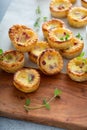 Mini ham and cheese quiches