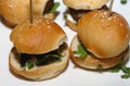 Sliders with mini buns and toothpicks Royalty Free Stock Photo