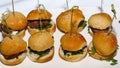 Sliders with mini buns and toothpicks Royalty Free Stock Photo