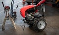 Mini hand tractor for agricultural work at farm