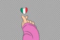 Mini heart sign with Italy flag heart shape isolated on png or transparent  background, Symbols of Italy,template for banner,card, Royalty Free Stock Photo