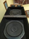 mini home soundsystem with 12& x22; X 2 speakers. single 15& x22; woofer. 2 tweets. Royalty Free Stock Photo