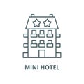 Mini hotel vector line icon, linear concept, outline sign, symbol