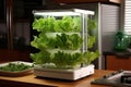 Mini hydroponic lettuce grower at home