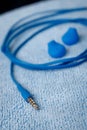 Mini jack closeup with cable Royalty Free Stock Photo