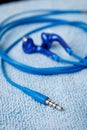 Mini jack closeup with cable Royalty Free Stock Photo