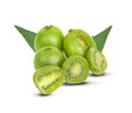 Mini kiwis baby fruit an isolated on white background Royalty Free Stock Photo