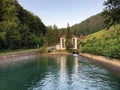 Mini lake of small hydroelectric power station Rutiberg Ruetiberg, Nafels Naefels