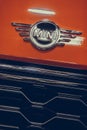 Mini logo on a car Royalty Free Stock Photo