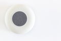 Circle mini speaker on isolated white Royalty Free Stock Photo