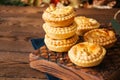 Mini meat pies from flaky dough Royalty Free Stock Photo