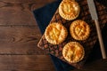 Mini meat pies from flaky dough